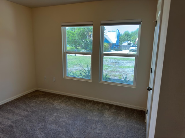 view of carpeted spare room