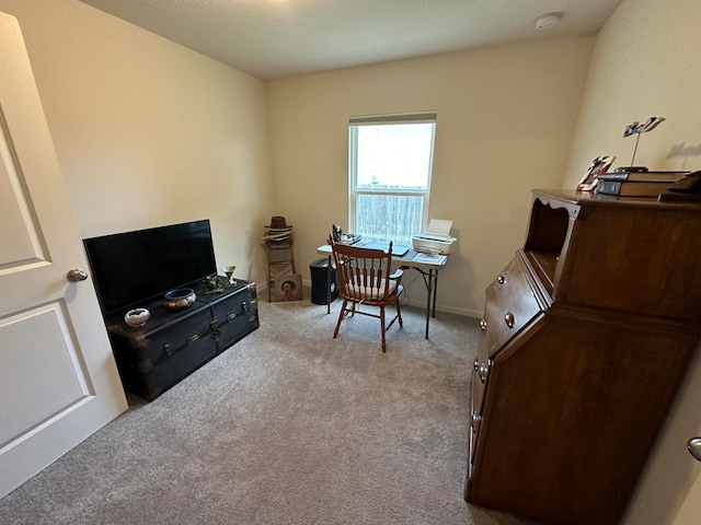 view of carpeted office space