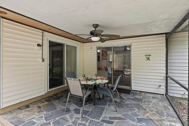 view of patio / terrace with ceiling fan