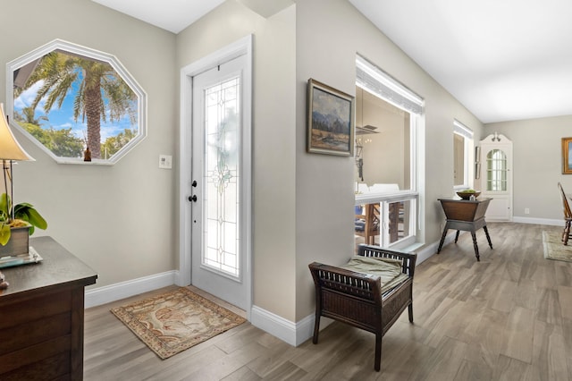 entrance foyer featuring light hardwood / wood-style floors