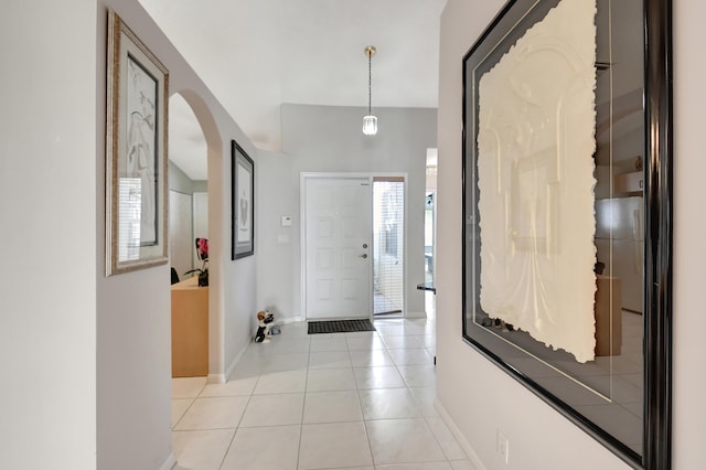 view of tiled foyer entrance