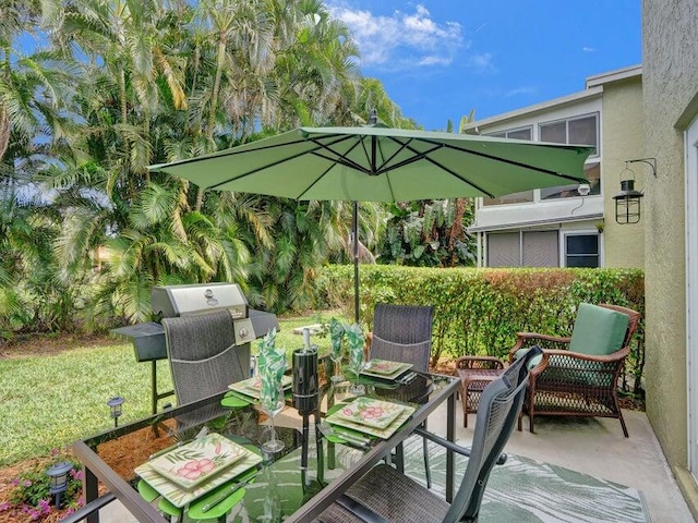 view of patio / terrace with area for grilling