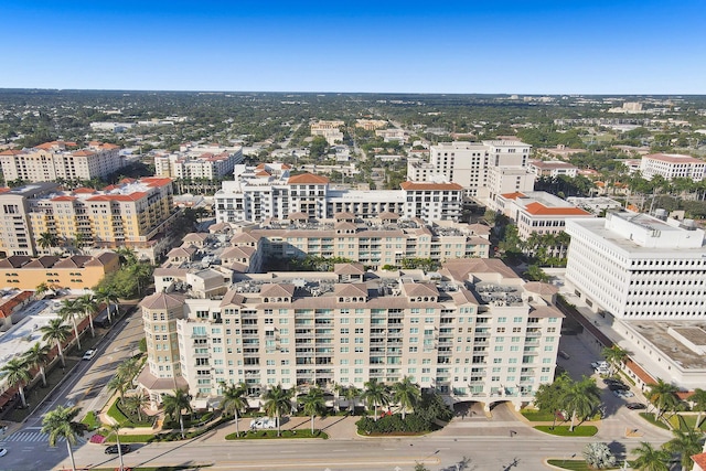 drone / aerial view with a city view