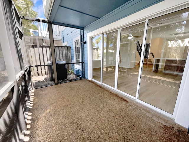 view of unfurnished sunroom