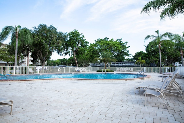 view of pool featuring a patio area