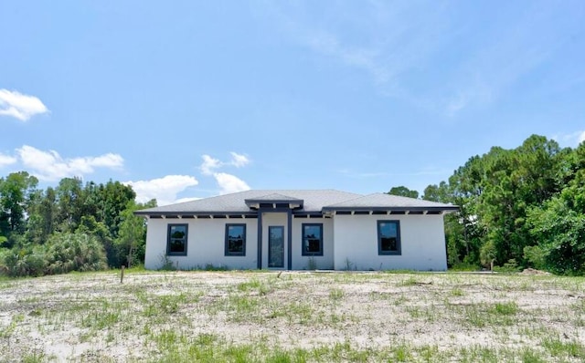 view of prairie-style home