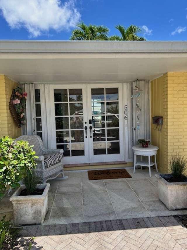 entrance to property with french doors