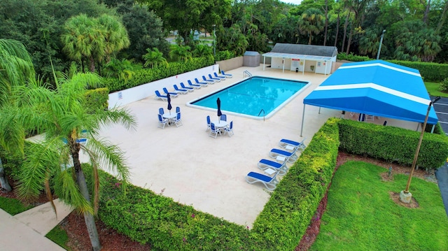 view of pool with a patio area