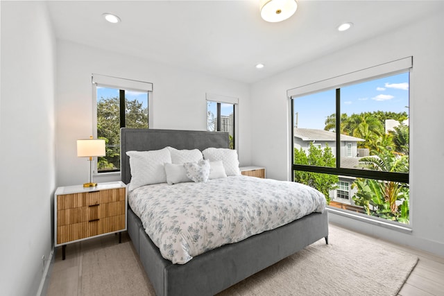 bedroom with wood-type flooring