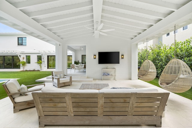 view of patio / terrace featuring outdoor lounge area and ceiling fan