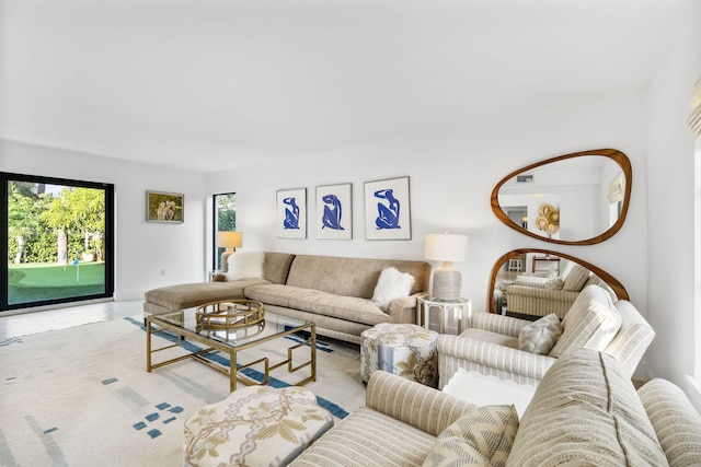 living room with plenty of natural light