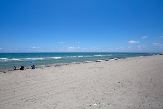 view of water feature featuring a view of the beach