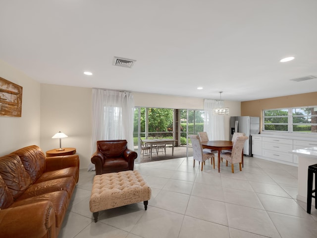 view of tiled living room