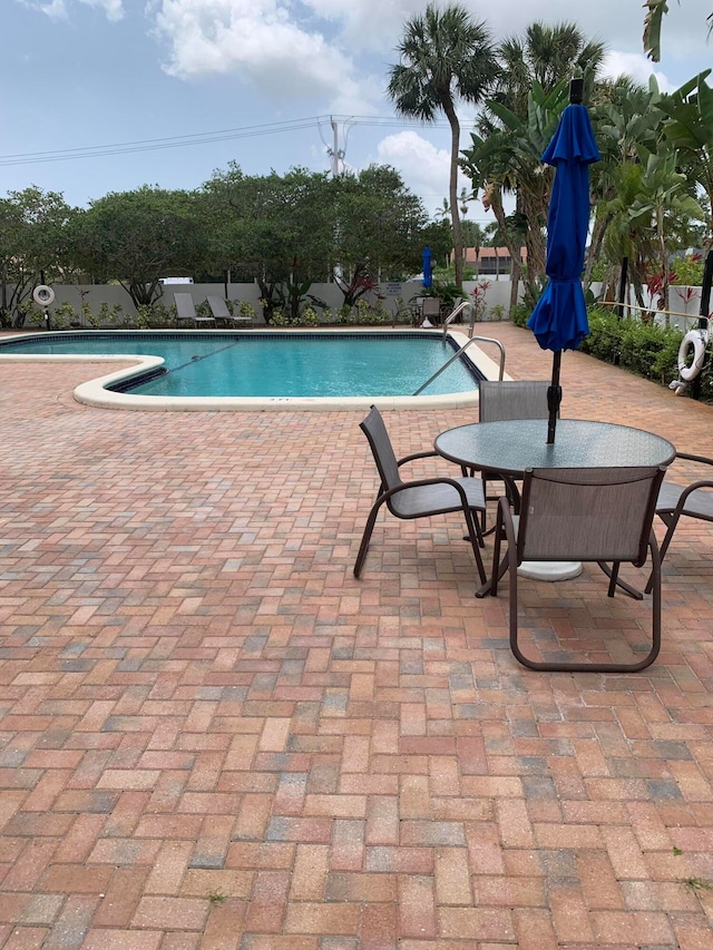 view of pool with a patio area