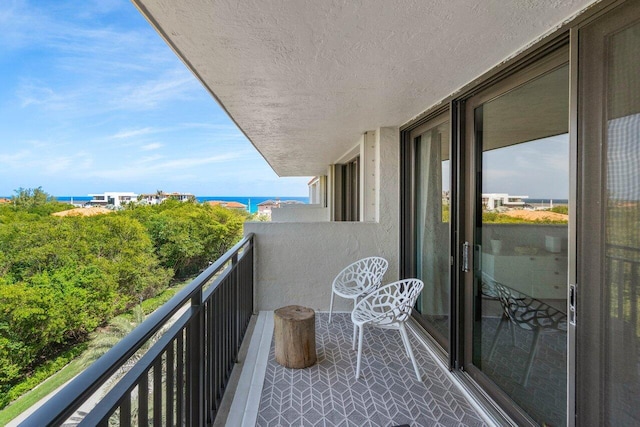 balcony with a water view