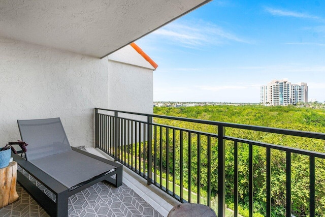 balcony with a view of city
