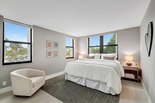 bedroom featuring light hardwood / wood-style floors