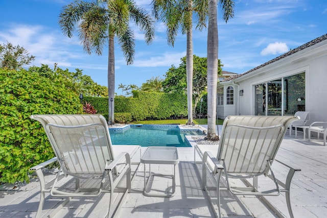 view of pool with a patio