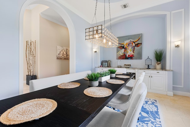 dining room featuring light tile patterned floors