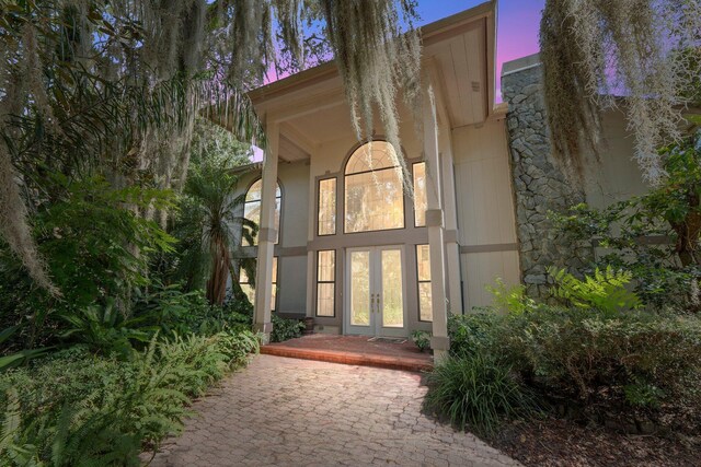 exterior space with french doors