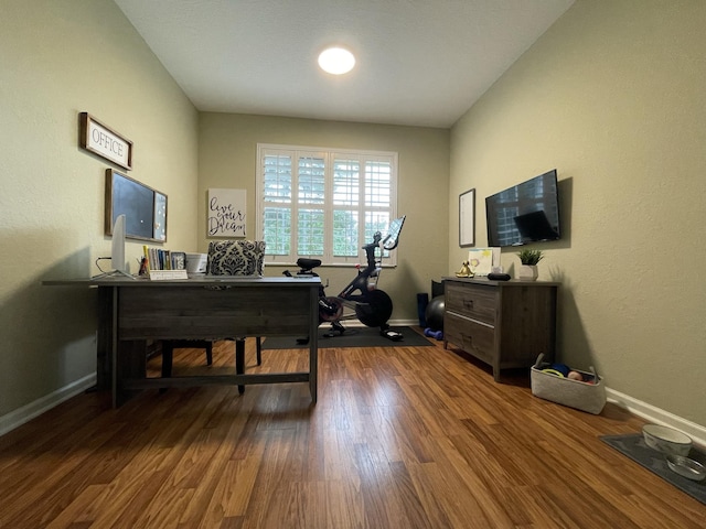 328 SE Bloxham Way, Stuart, FL 34997 - office with baseboards and wood finished floors