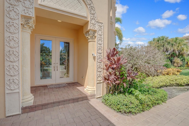 doorway to property with french doors