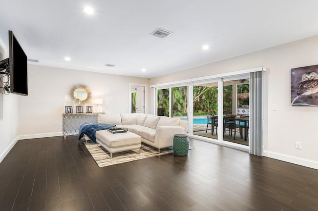 living room featuring hardwood / wood-style flooring