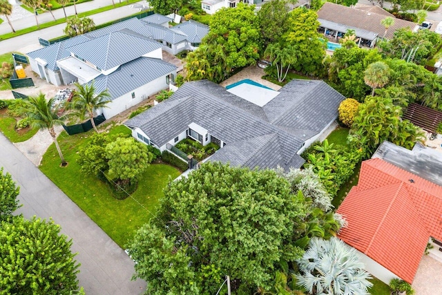 aerial view featuring a residential view