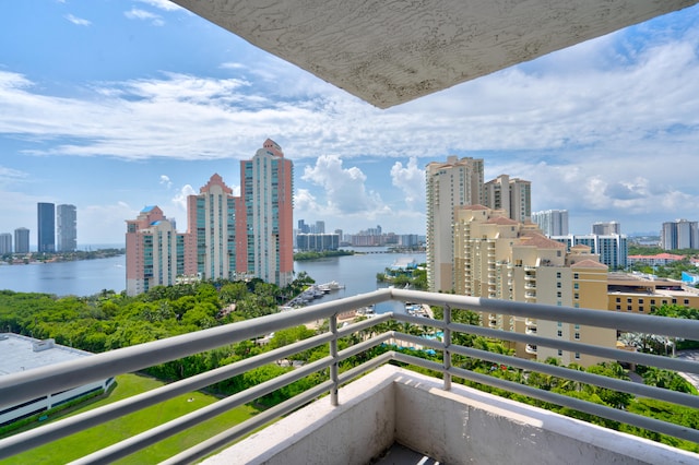 balcony with a water view