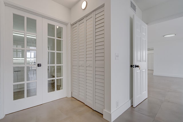 interior space with french doors