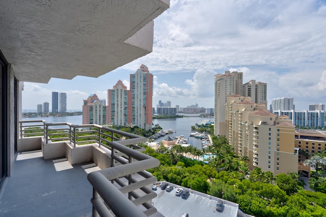 balcony with a water view