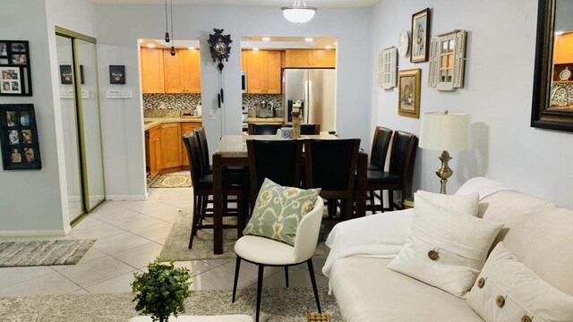 view of tiled dining room