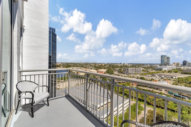 balcony with a view of city