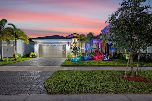 view of front of house with a garage