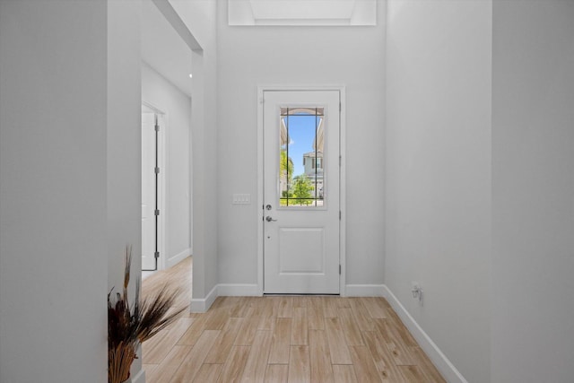 foyer featuring light hardwood / wood-style floors