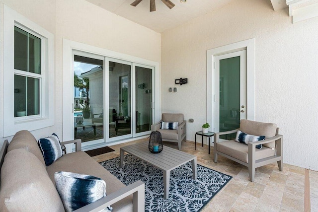 view of patio with ceiling fan