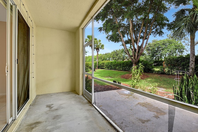 view of unfurnished sunroom