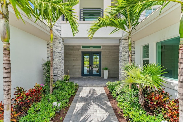 entrance to property with french doors