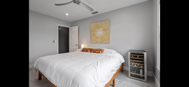 6785 Escondida Dr, Lake Clarke Shores, FL 33406 - bedroom featuring baseboards, ceiling fan, recessed lighting, and visible vents