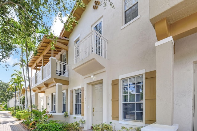 exterior space with a balcony