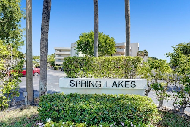 view of community sign