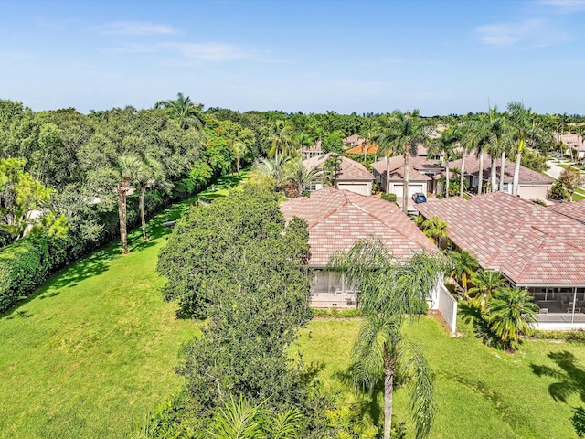 drone / aerial view with a residential view