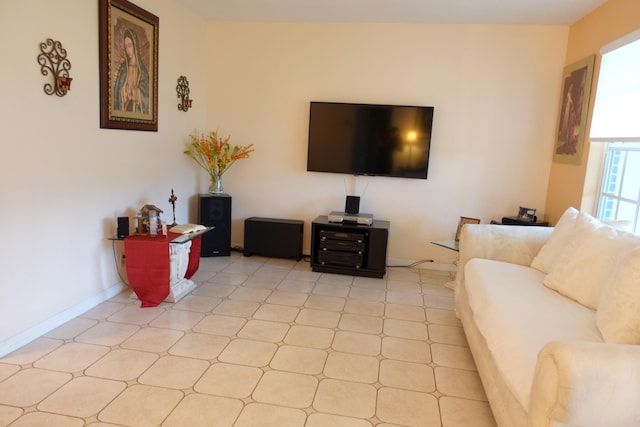 view of tiled living room