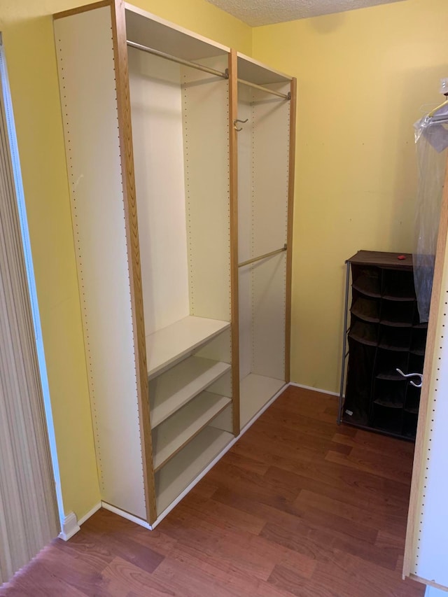 spacious closet with hardwood / wood-style floors