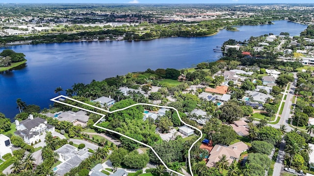920 Hibiscus Ln, Delray Beach, FL 33444 - bird's eye view featuring a water view and a residential view