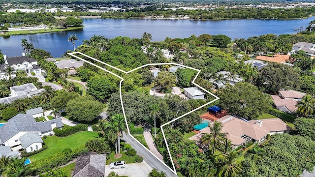 920 Hibiscus Ln, Delray Beach, FL 33444 - birds eye view of property with a residential view and a water view