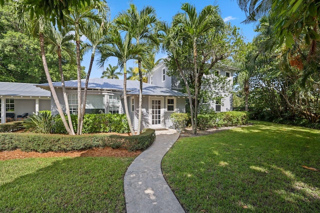 view of front of house with a front yard