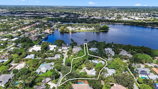 920 Hibiscus Ln, Delray Beach, FL 33444 - bird's eye view featuring a residential view and a water view