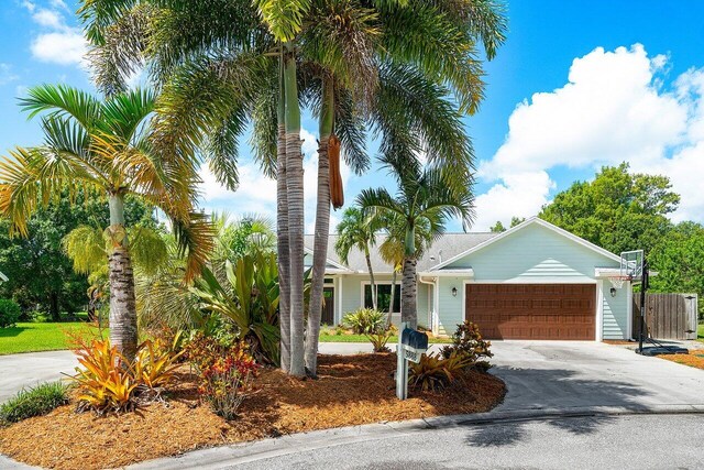 view of front of home with a garage