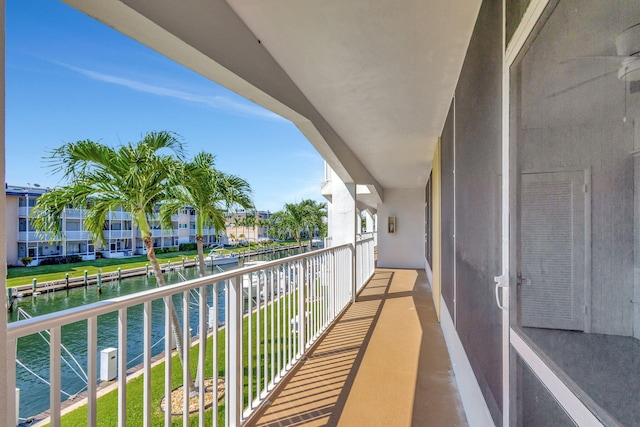 balcony with a water view